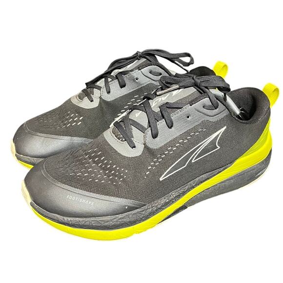 Altra Paradigm 5 Men's Size 12 Zero Drop Running‎ Shoes Black Yellow Foot Shape - Picture 1 of 8